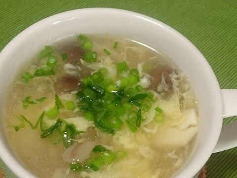 豆腐としめじの中華風かき玉スープ